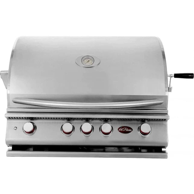 Cal Flame - BBQ Built In Grills P 4 BURNER with Lights, Rotisserie & Back Burner