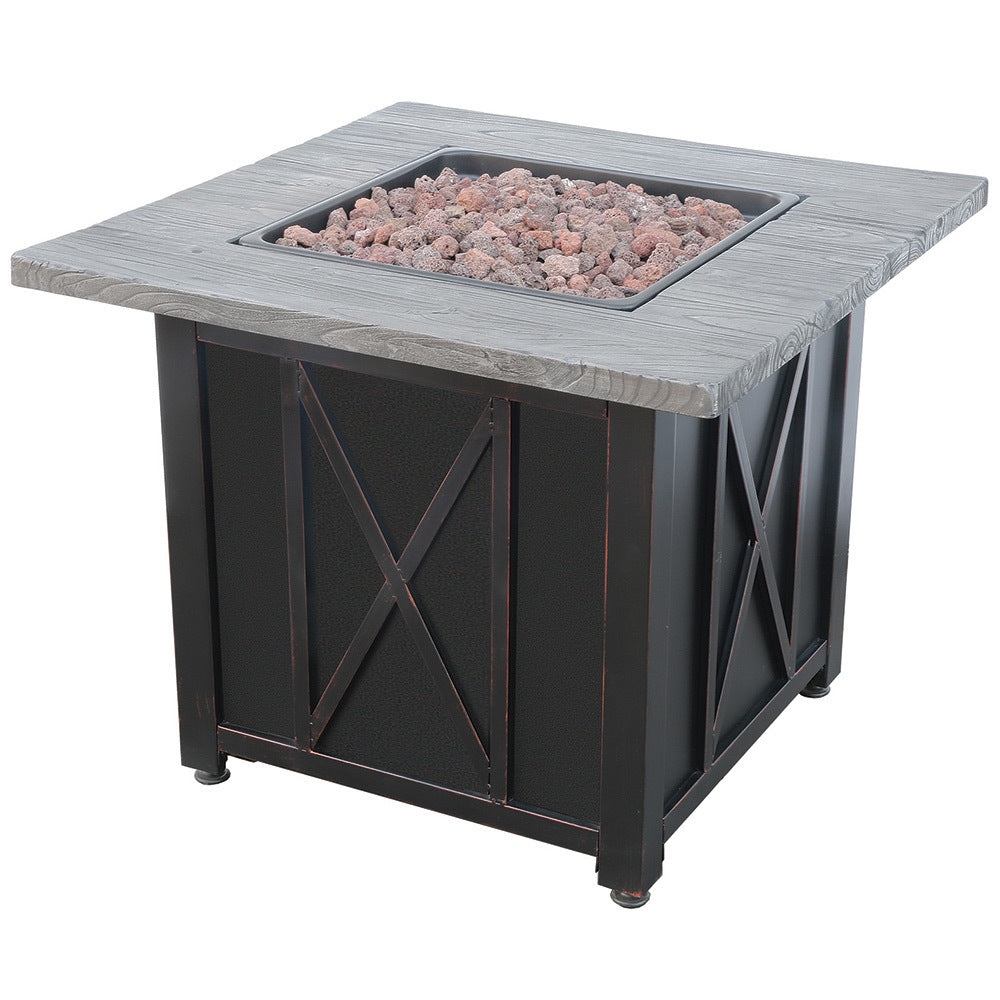 MR. BAR-B-Q LP Gas Outdoor Fire Pit with 30-in Resin Mantel