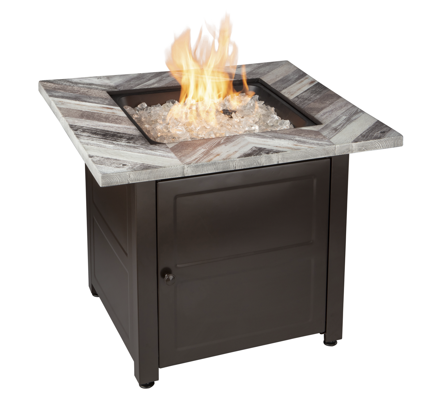 MR. BAR-B-Q The Duval, LP Gas Outdoor Fire Pit with Printed Resin Mantel