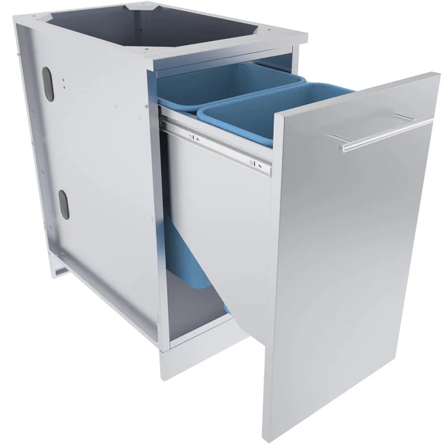 SUNSTONE  18" Trash Drawer Cabinet with Two Top Loading Bins