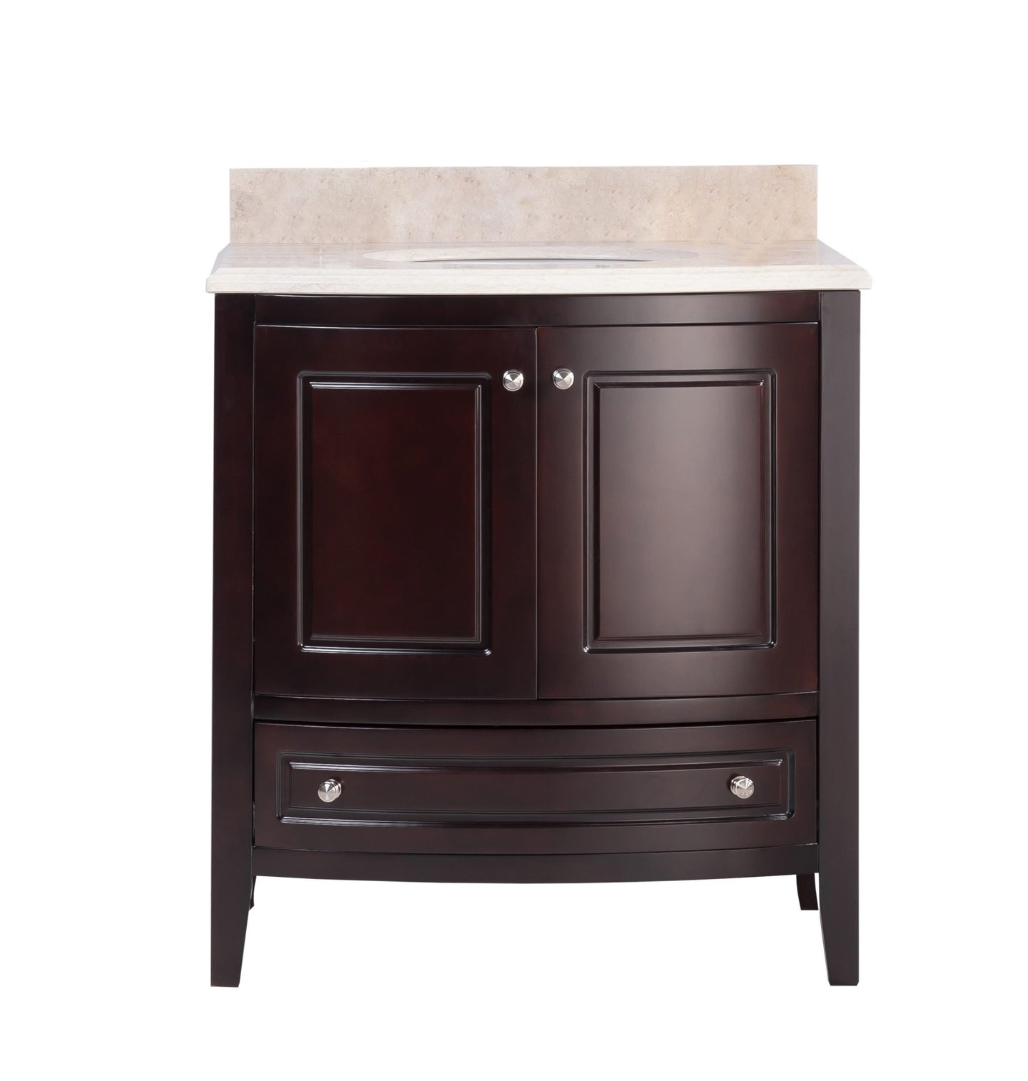 Laviva - Estella 32" Brown Bathroom Vanity with Jerusalem Gold Marble Countertop