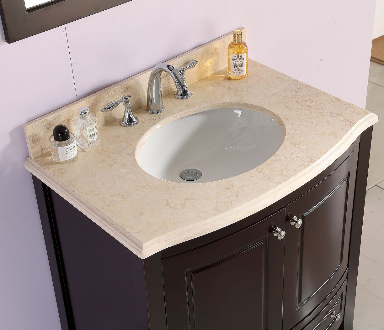 Laviva - Estella 32" Brown Bathroom Vanity with Jerusalem Gold Marble Countertop