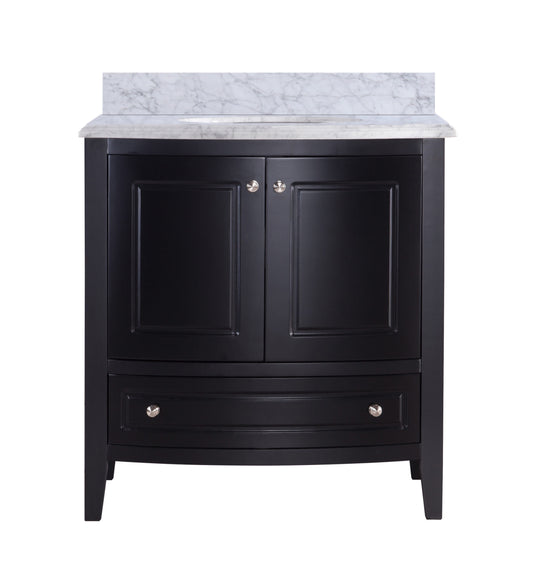 Laviva - Estella 32" Espresso Bathroom Vanity with White Carrara Marble Countertop