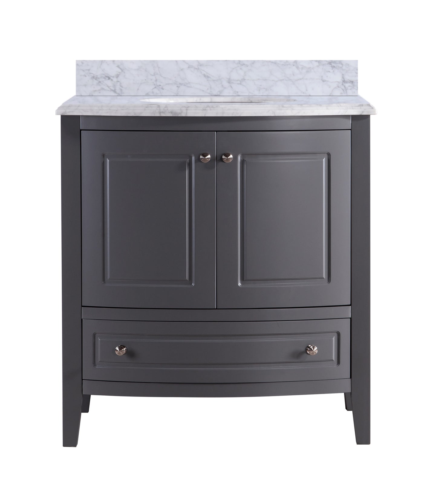 Laviva - Estella 32" Grey Bathroom Vanity with White Carrara Marble Countertop