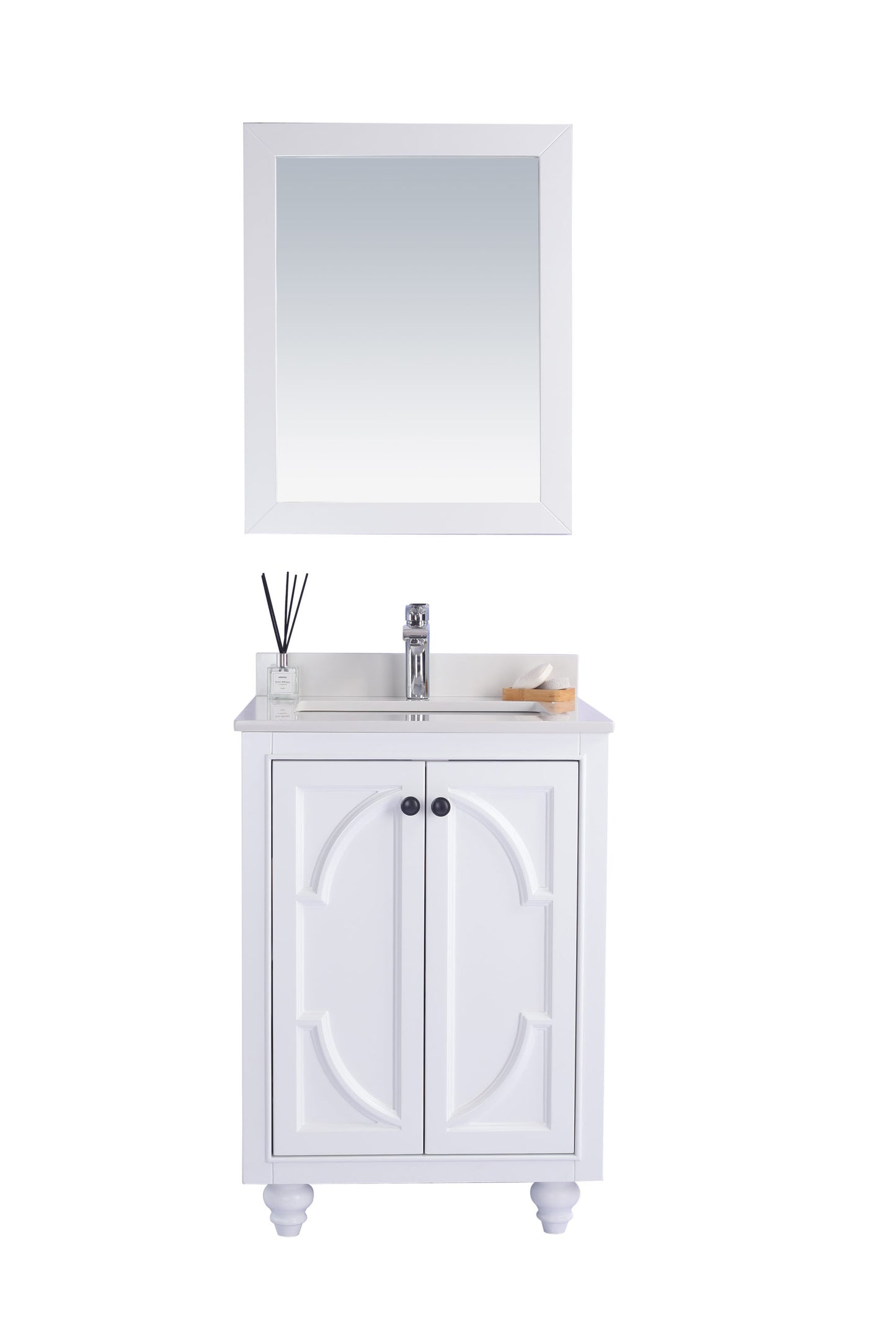 Laviva - Odyssey 24" White Bathroom Vanity with White Quartz Countertop