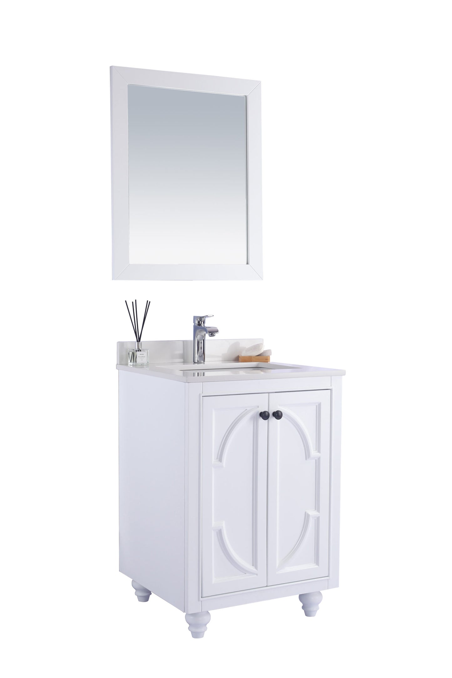 Laviva - Odyssey 24" White Bathroom Vanity with White Quartz Countertop