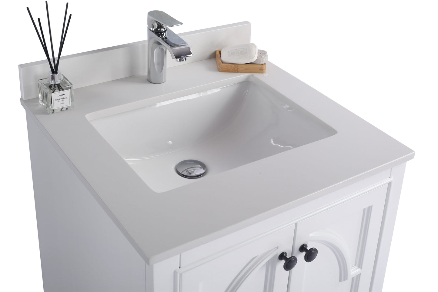 Laviva - Odyssey 24" White Bathroom Vanity with White Quartz Countertop