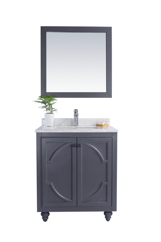 Laviva - Odyssey 30" Maple Grey Bathroom Vanity with White Carrara Marble Countertop