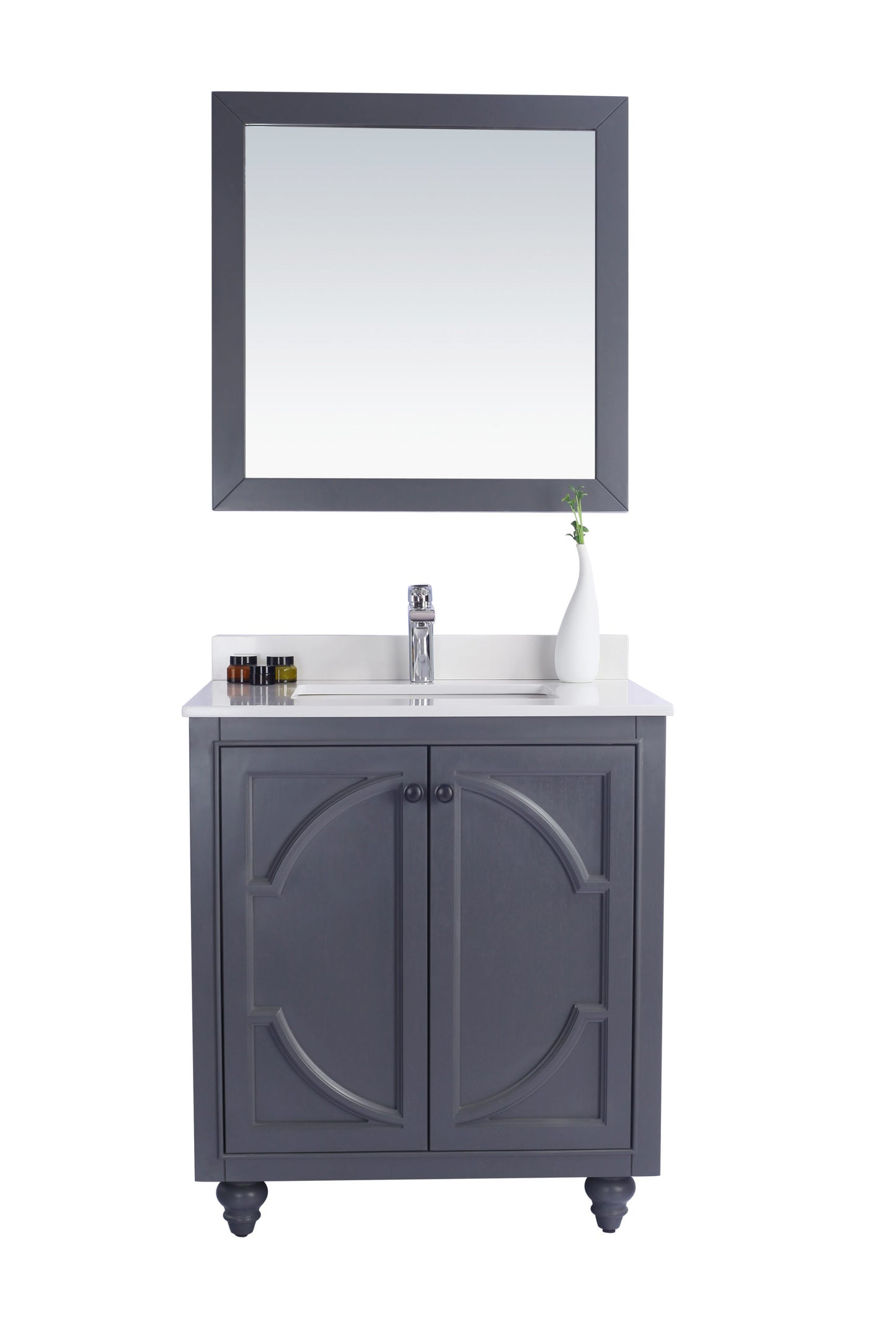 Laviva - Odyssey 30" Maple Grey Bathroom Vanity with White Quartz Countertop