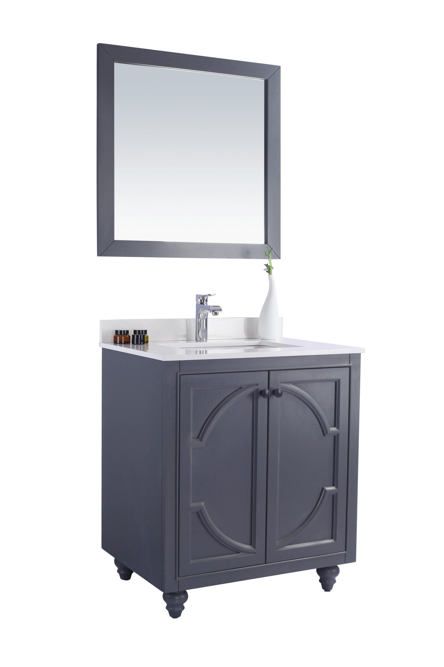 Laviva - Odyssey 30" Maple Grey Bathroom Vanity with White Quartz Countertop