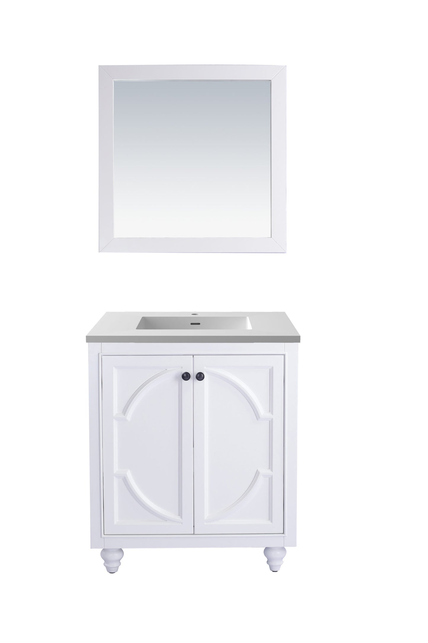 Laviva - Odyssey 30" White Bathroom Vanity with Matte White VIVA Stone Solid Surface Countertop