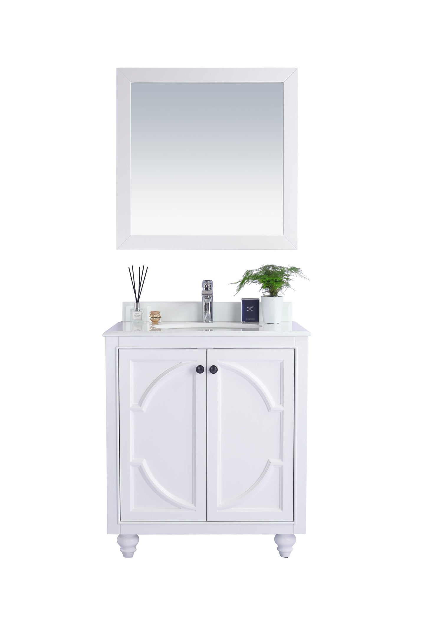 Laviva - Odyssey 30" White Bathroom Vanity with Pure White Phoenix Stone Countertop