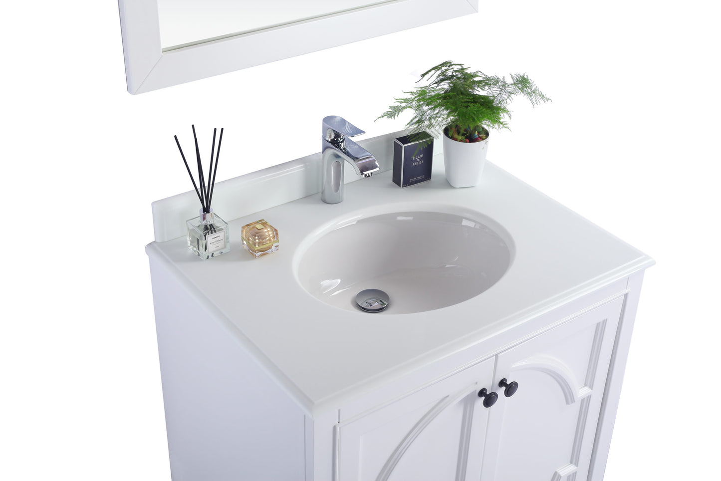 Laviva - Odyssey 30" White Bathroom Vanity with Pure White Phoenix Stone Countertop