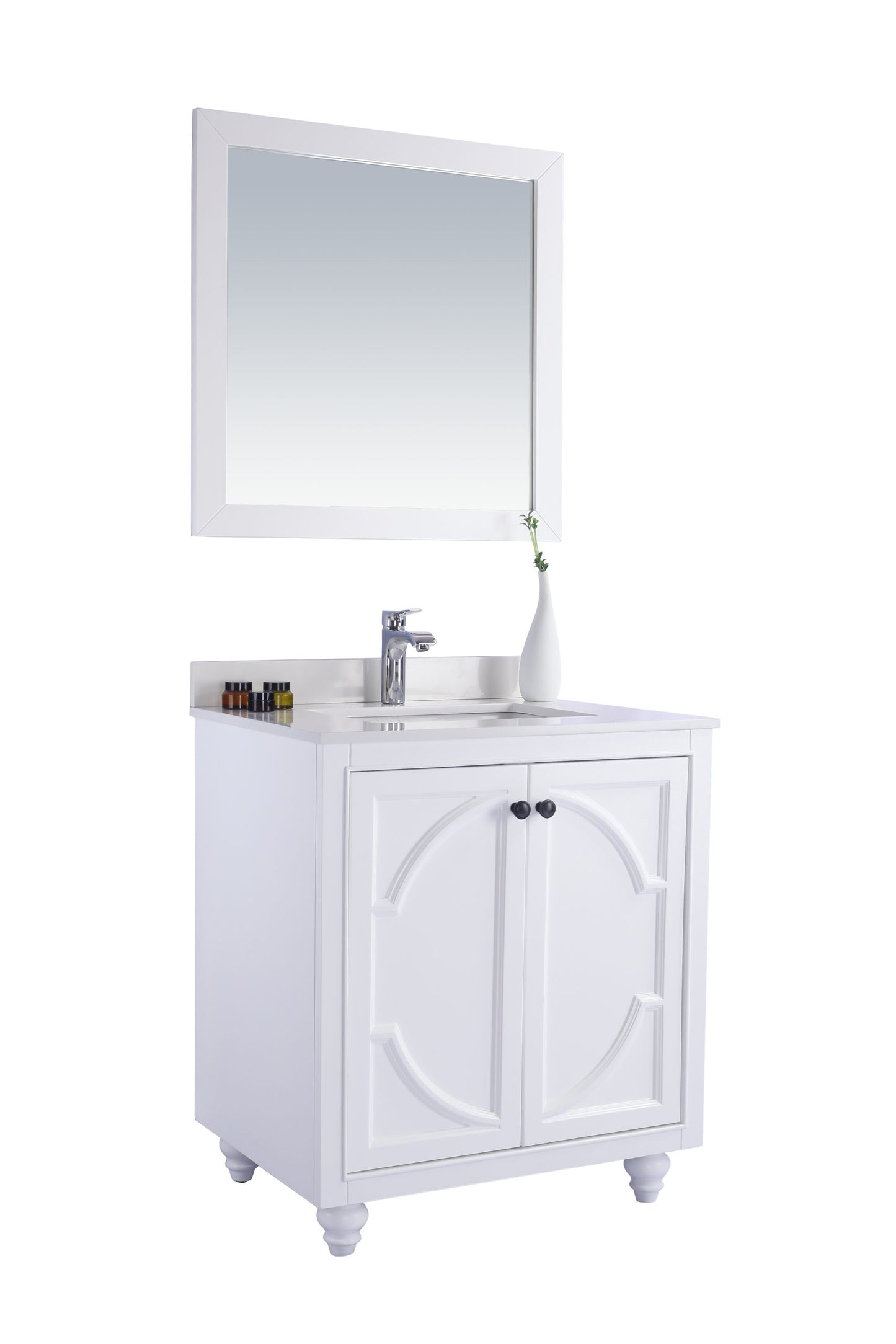 Laviva - Odyssey 30" White Bathroom Vanity with White Quartz Countertop