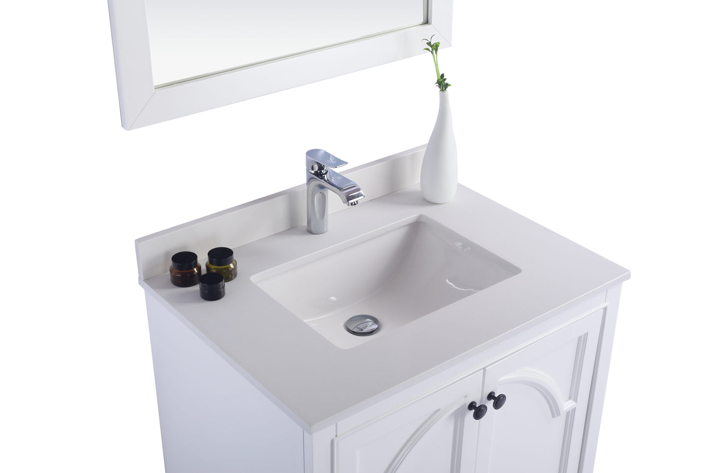 Laviva - Odyssey 30" White Bathroom Vanity with White Quartz Countertop