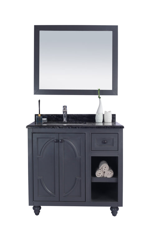 Laviva - Odyssey 36" Maple Grey Bathroom Vanity with Black Wood Marble Countertop