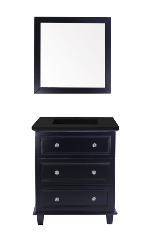 Laviva - Luna 30" Espresso Bathroom Vanity with Matte Black VIVA Stone Solid Surface Countertop