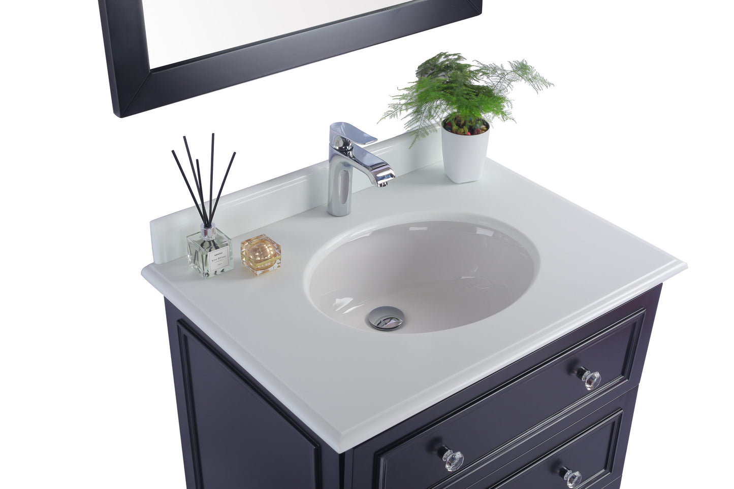 Laviva - Luna 30" Espresso Bathroom Vanity with Pure White Phoenix Stone Countertop