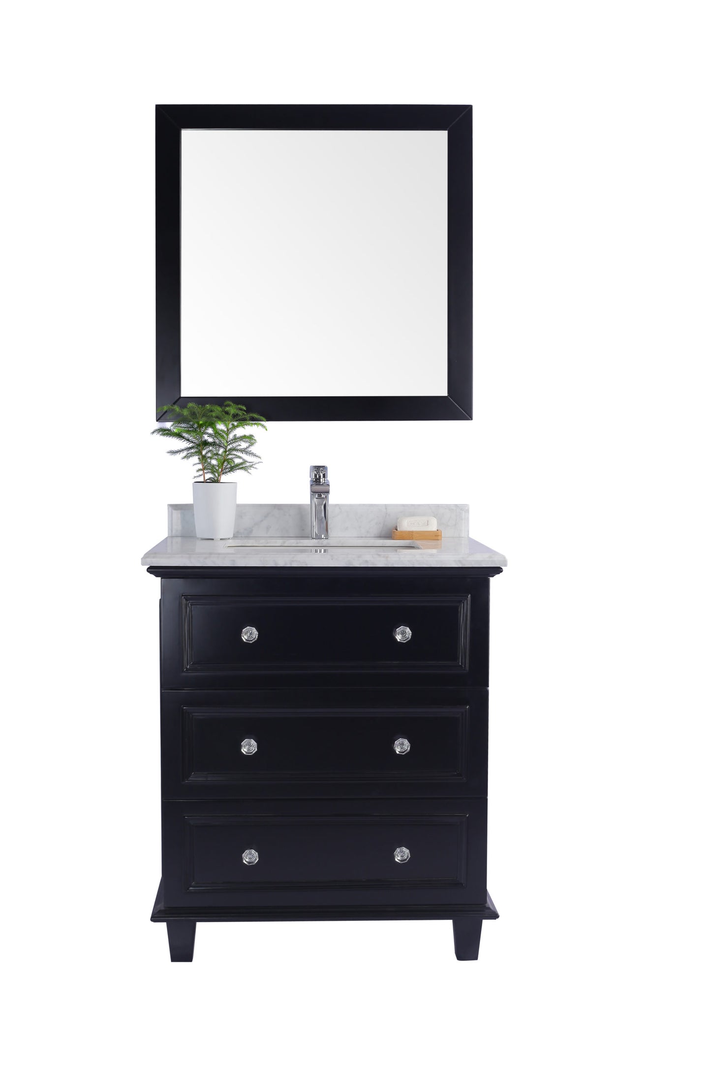 Laviva - Luna 30" Espresso Bathroom Vanity with White Carrara Marble Countertop