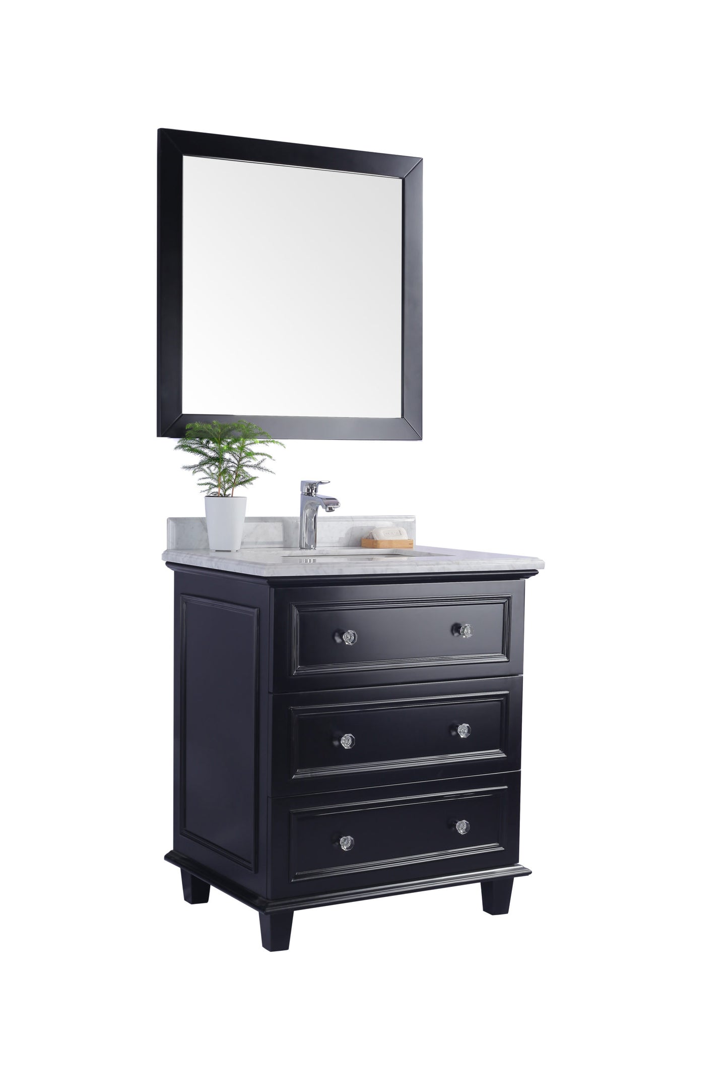 Laviva - Luna 30" Espresso Bathroom Vanity with White Carrara Marble Countertop