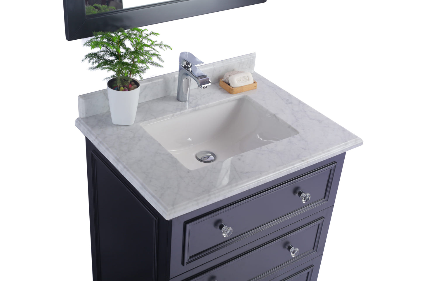 Laviva - Luna 30" Espresso Bathroom Vanity with White Carrara Marble Countertop