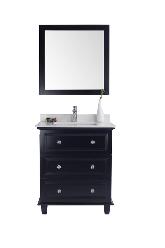 Laviva - Luna 30" Espresso Bathroom Vanity with White Quartz  Countertop