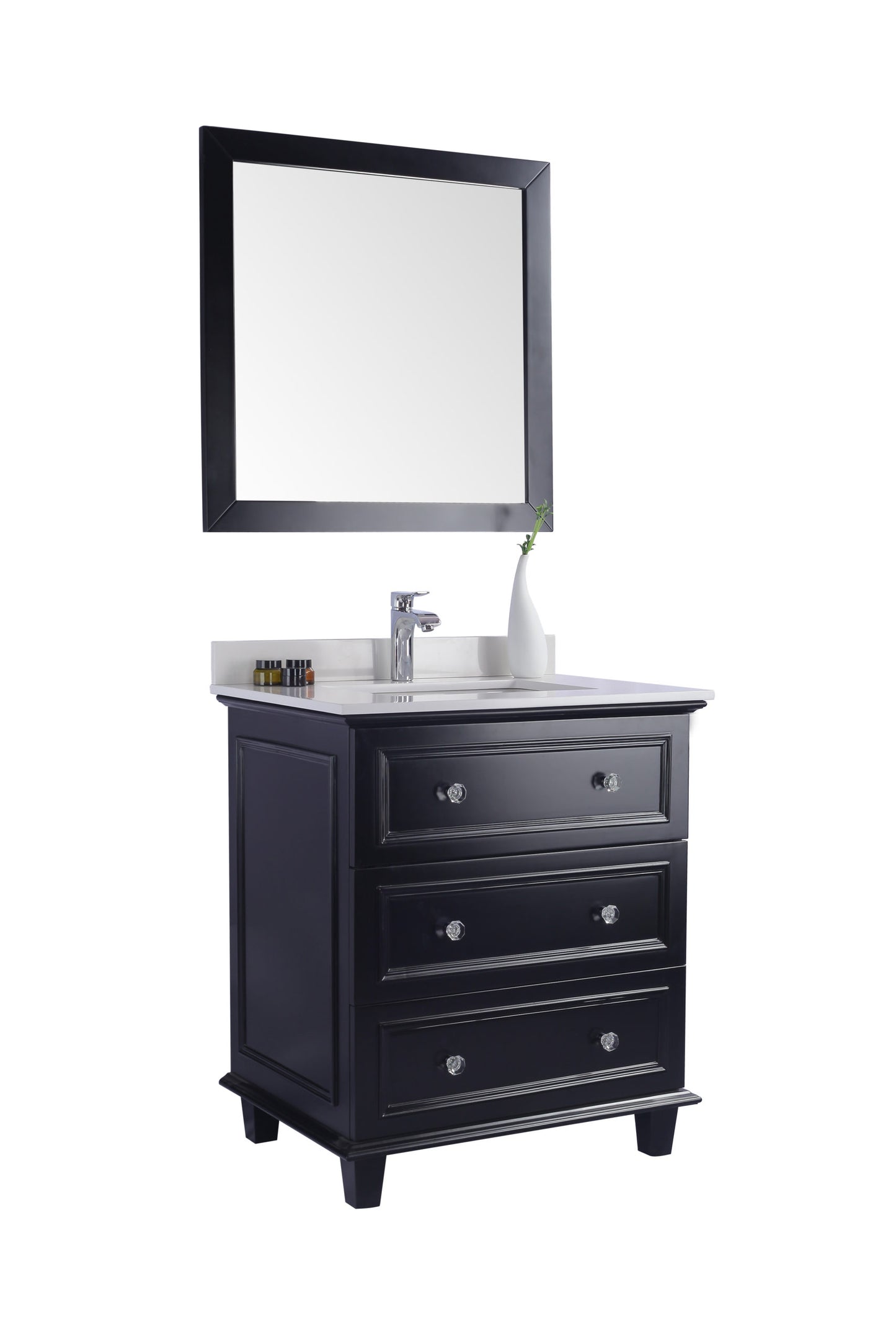 Laviva - Luna 30" Espresso Bathroom Vanity with White Quartz  Countertop