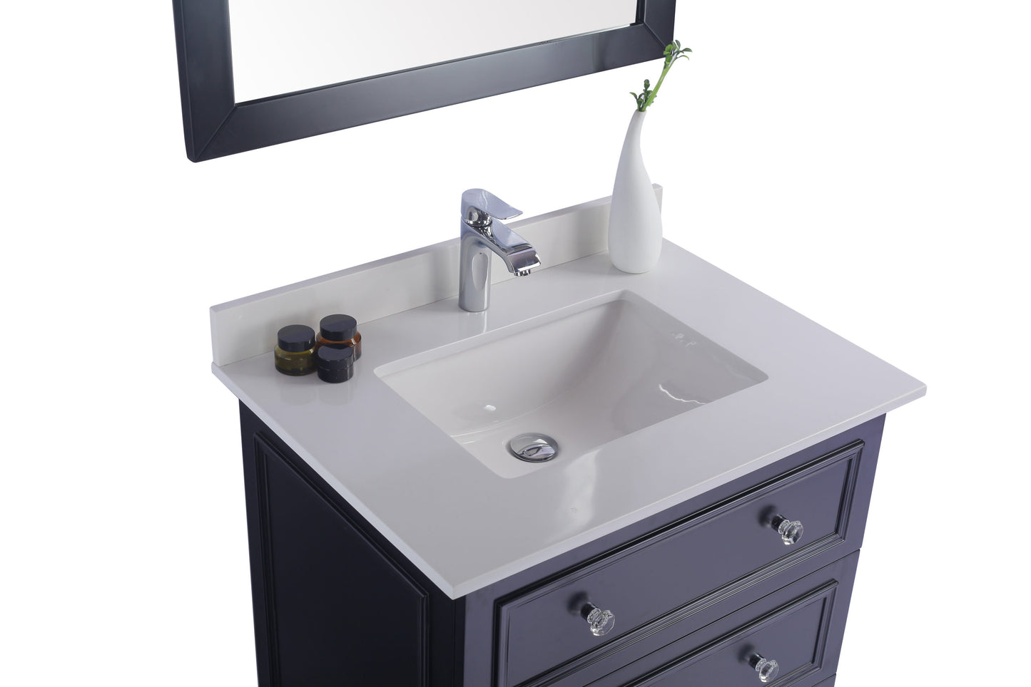 Laviva - Luna 30" Espresso Bathroom Vanity with White Quartz  Countertop