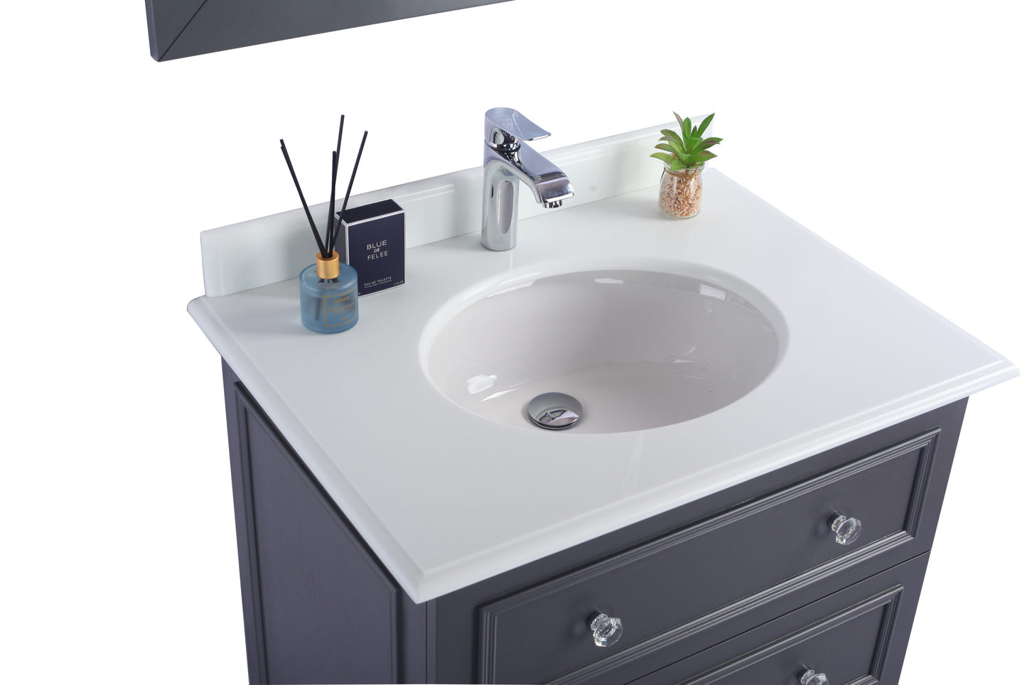 Laviva - Luna 30" Maple Grey Bathroom Vanity with Pure White Phoenix Stone Countertop