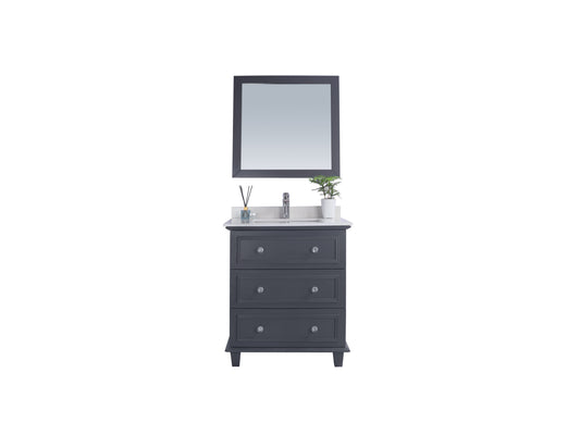 Laviva - Luna 30" Maple Grey Bathroom Vanity with White Quartz Countertop