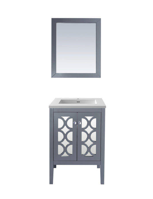 Laviva - Mediterraneo 24" Grey Bathroom Vanity with Matte White VIVA Stone Solid Surface Countertop