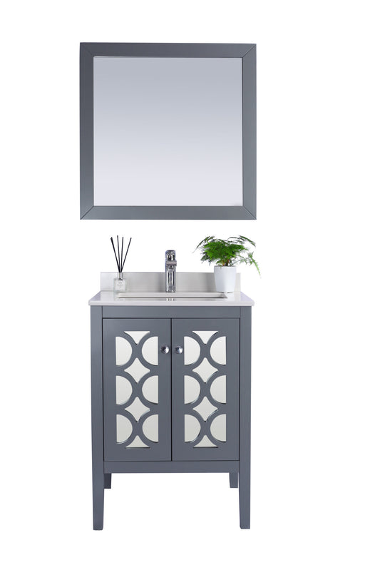 Laviva - Mediterraneo 24" Grey Bathroom Vanity with White Quartz Countertop