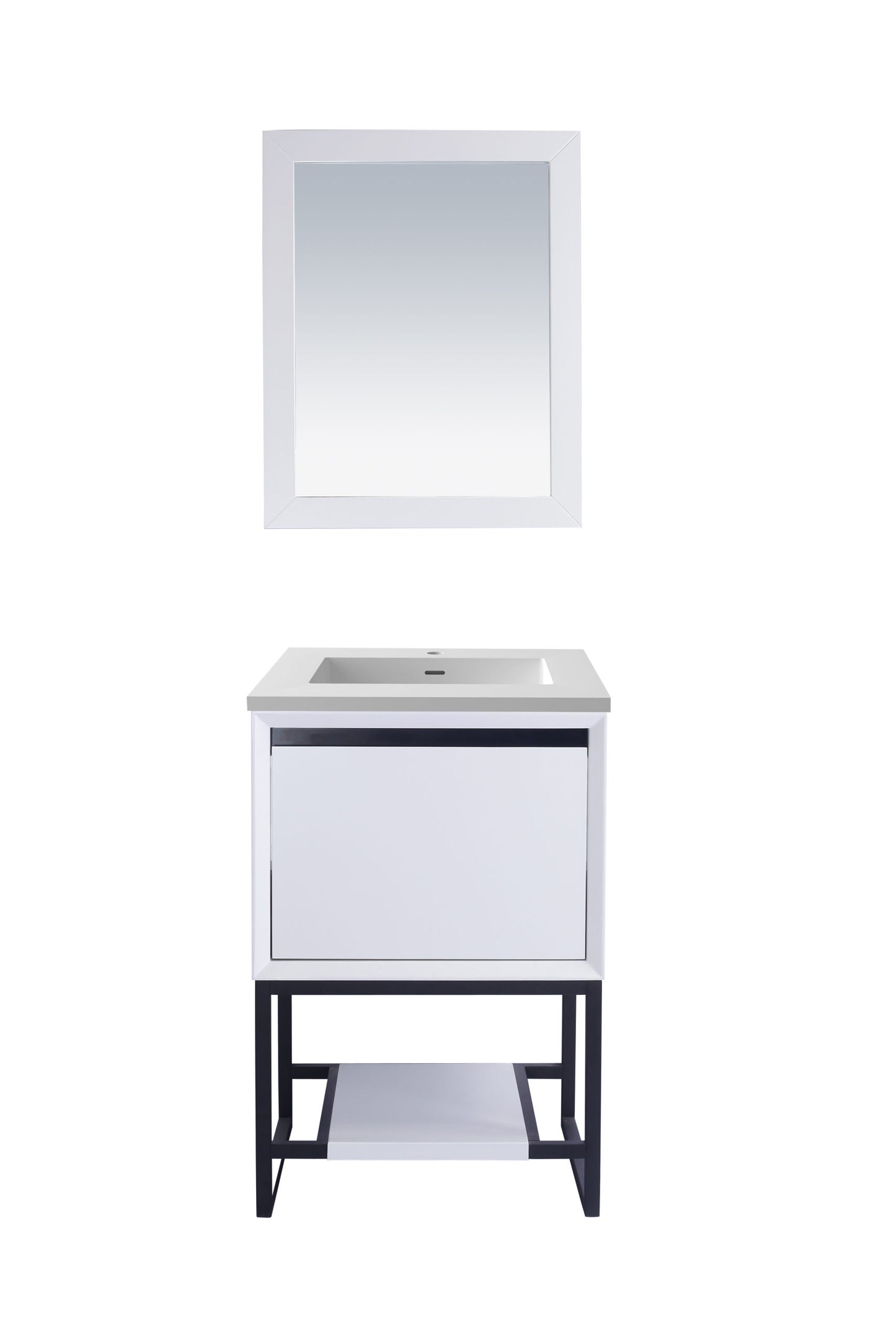 Laviva - Alto 24" White Bathroom Vanity with Matte White VIVA Stone Solid Surface Countertop