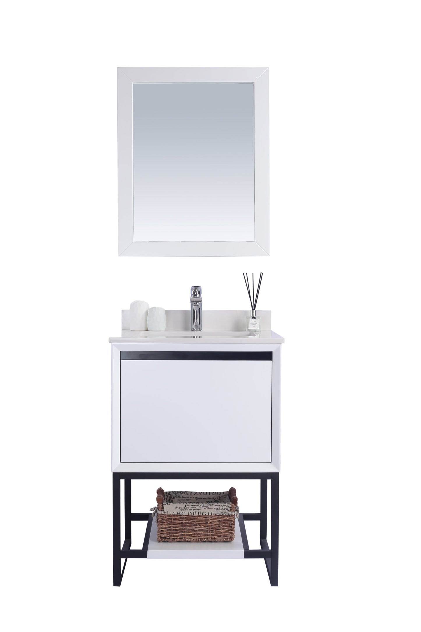 Laviva - Alto 24" White Bathroom Vanity with White Quartz Countertop