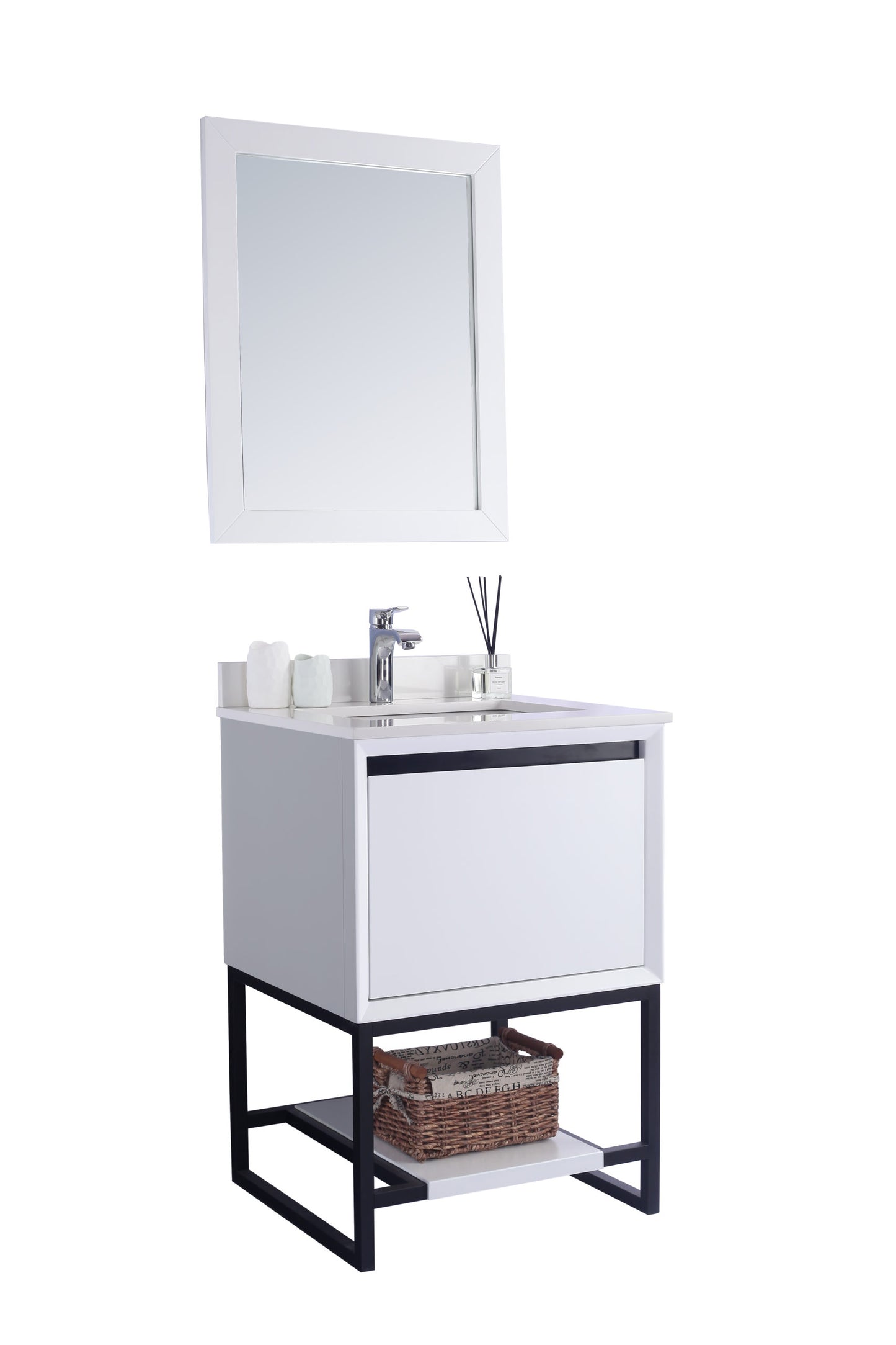 Laviva - Alto 24" White Bathroom Vanity with White Quartz Countertop