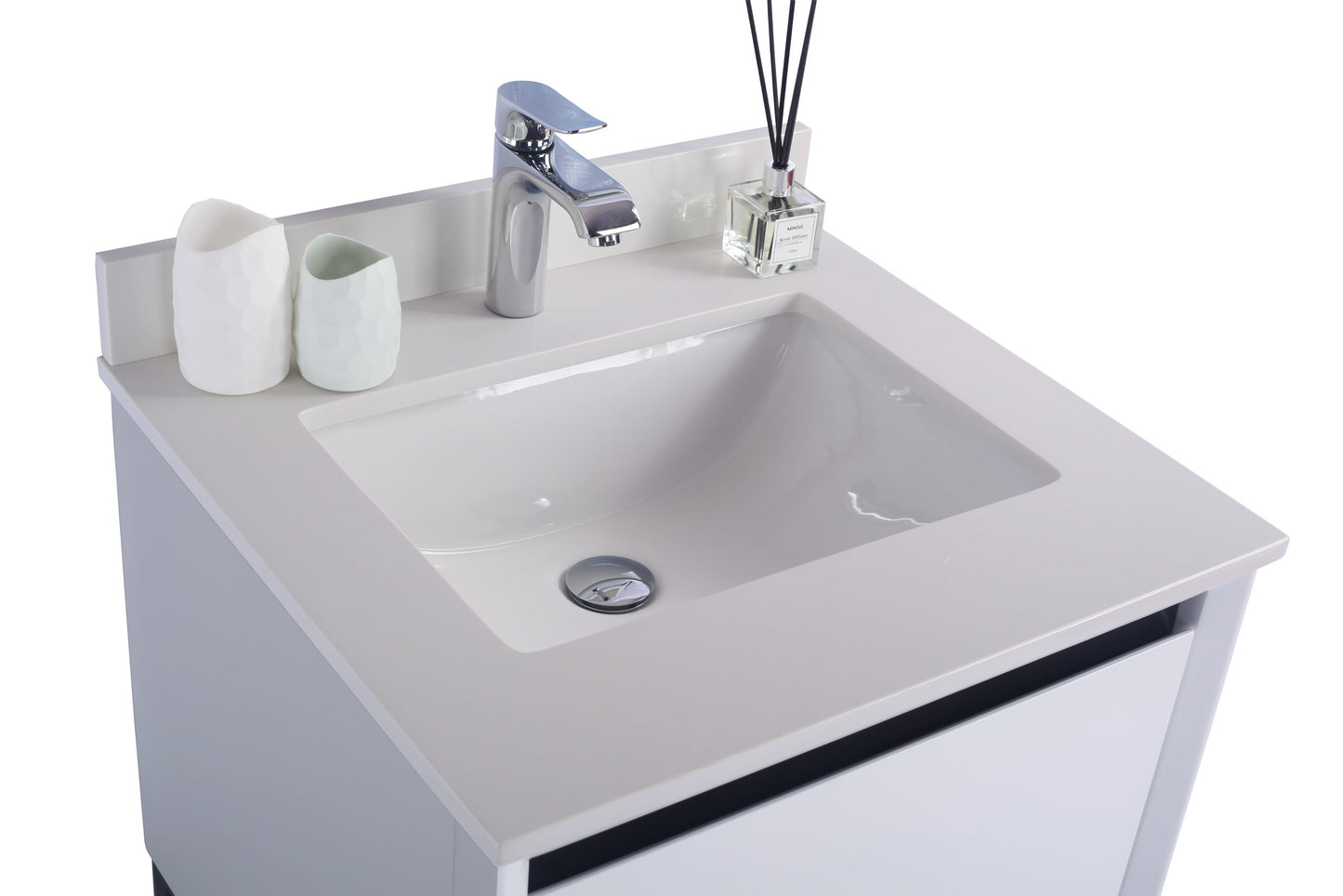 Laviva - Alto 24" White Bathroom Vanity with White Quartz Countertop