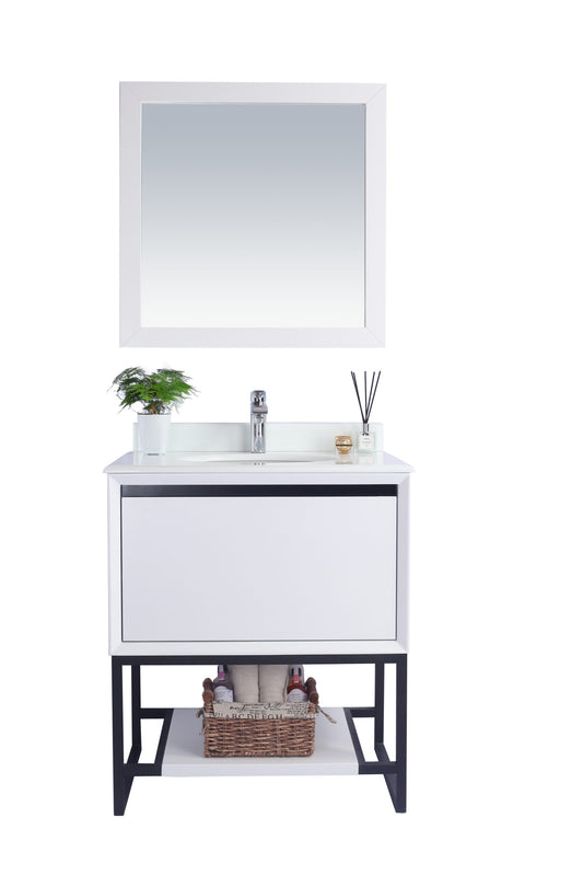 Laviva - Alto 30" White Bathroom Vanity with Pure White Phoenix Stone Countertop