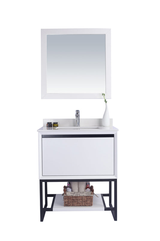 Laviva - Alto 30" White Bathroom Vanity with White Quartz Countertop