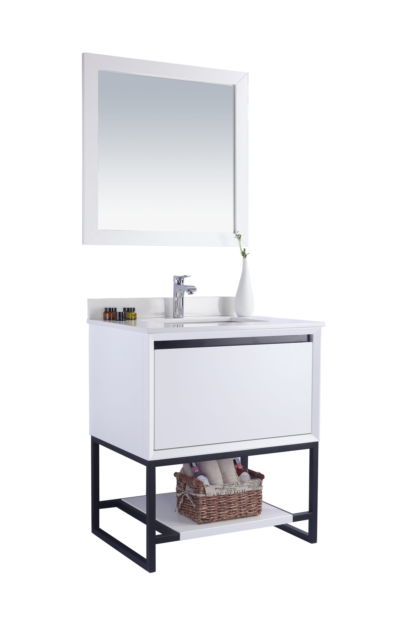 Laviva - Alto 30" White Bathroom Vanity with White Quartz Countertop