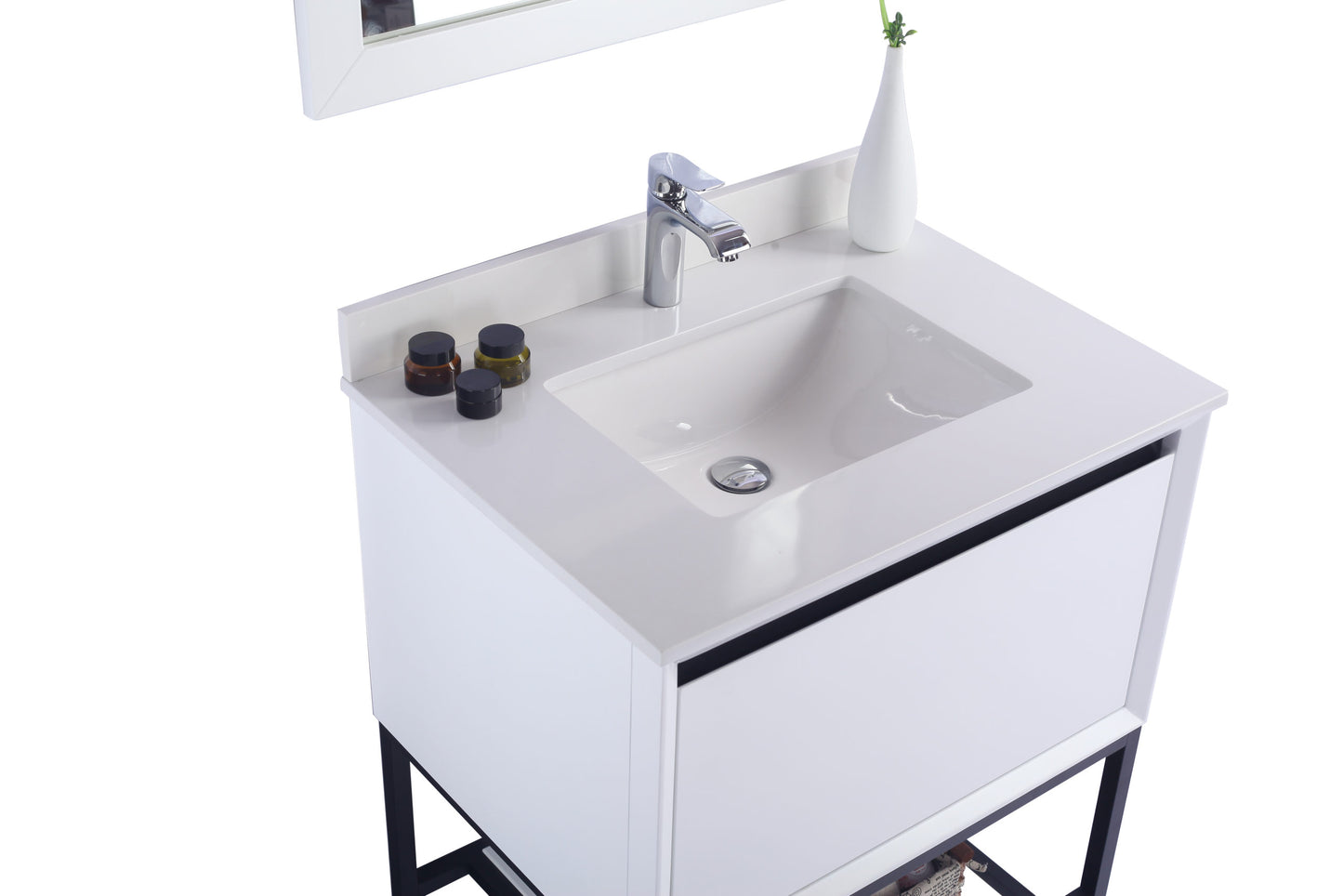 Laviva - Alto 30" White Bathroom Vanity with White Quartz Countertop