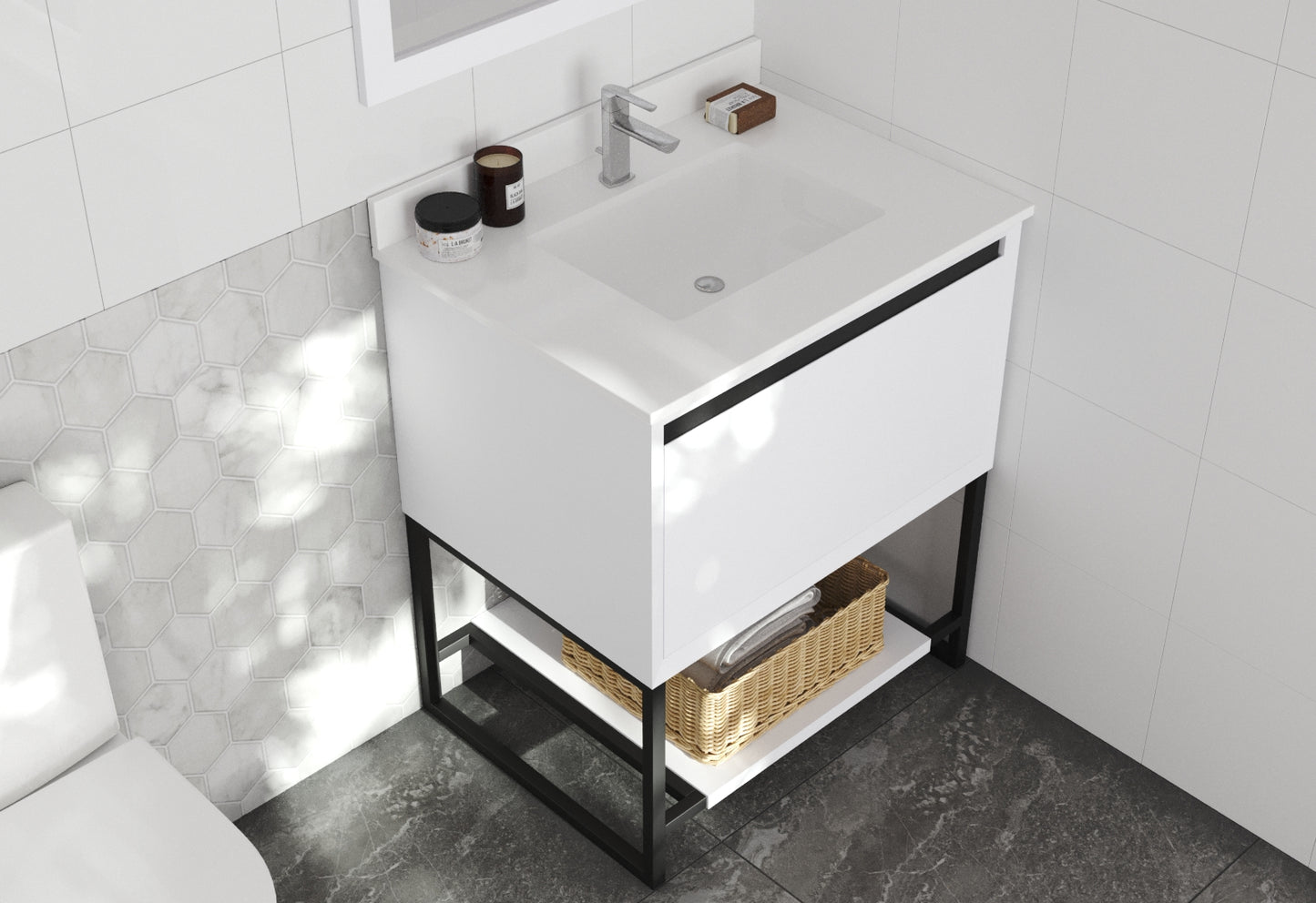 Laviva - Alto 30" White Bathroom Vanity with White Quartz Countertop