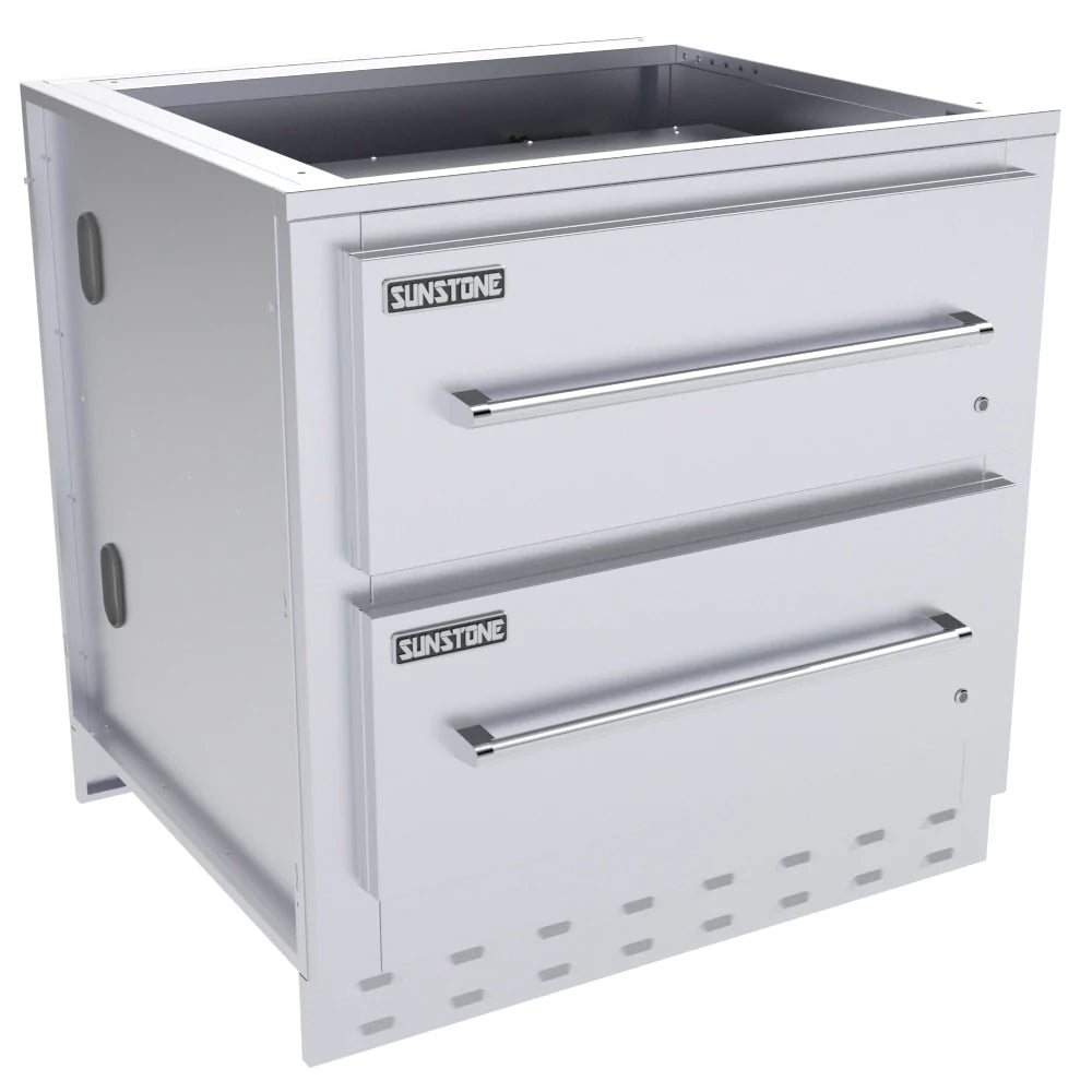 SUNSTONE 34" Sunstone Double Warming Drawer Cabinet