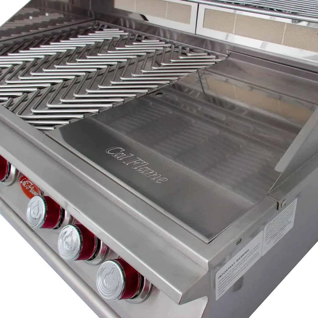 Cal Flame - BBQ Built In Grills P 5 BURNER with Lights, Rotisserie & Back Burner