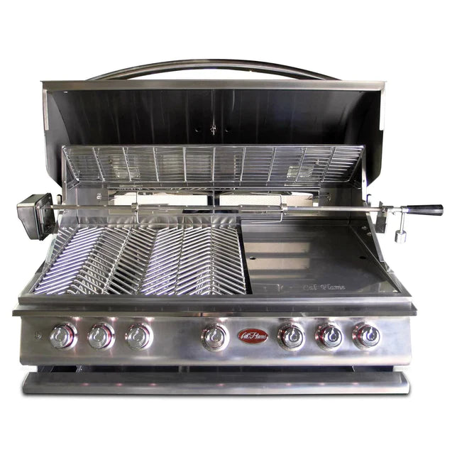 Cal Flame - BBQ Built In Grills P 5 BURNER with Lights, Rotisserie & Back Burner