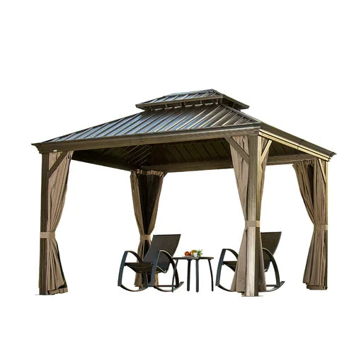 Calaro 10 Ft. W x 12 Ft. D Galvanized Steel Patio Gazebo