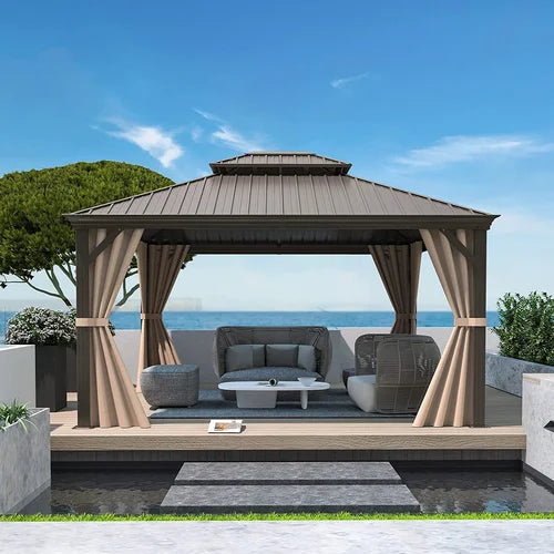 Calaro 10 Ft. W x 12 Ft. D Galvanized Steel Patio Gazebo