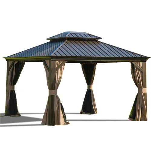 Calaro 10 Ft. W x 12 Ft. D Galvanized Steel Patio Gazebo