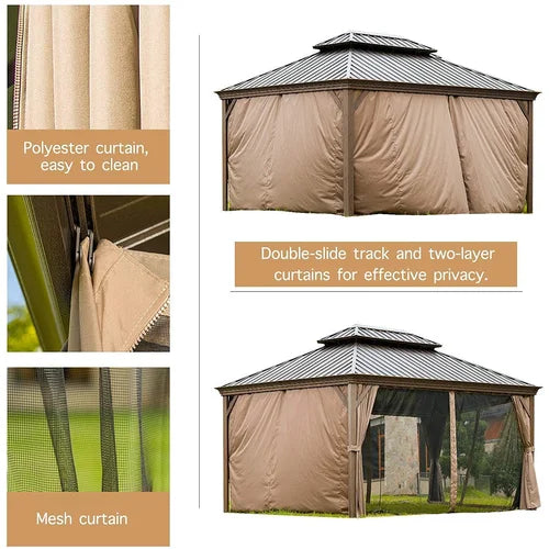 Calaro 10 Ft. W x 12 Ft. D Galvanized Steel Patio Gazebo