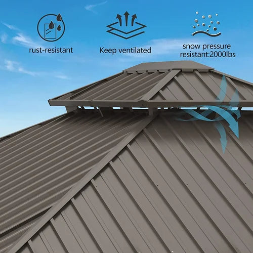 Calaro 10 Ft. W x 12 Ft. D Galvanized Steel Patio Gazebo