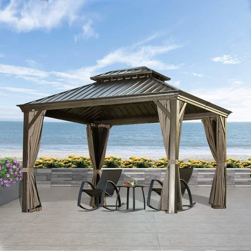Calaro 10 Ft. W x 12 Ft. D Galvanized Steel Patio Gazebo